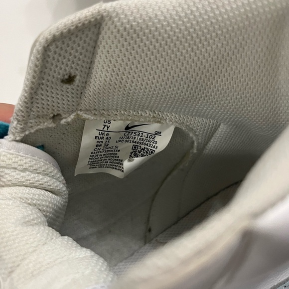 NIKE blazer high top shoes light blue swoosh with blue laces 7Y or 8.5W - Picture 7 of 7